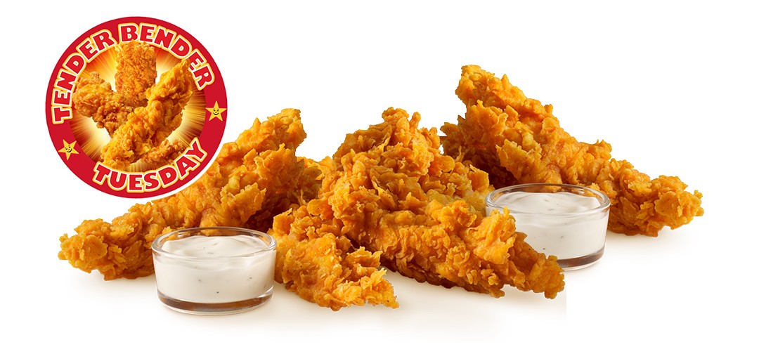 hardee's tender bender tuesday deal with chicken tenders