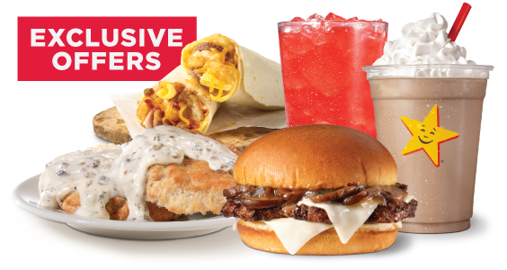 exclusive offers for food items for Hardee's My Rewards members