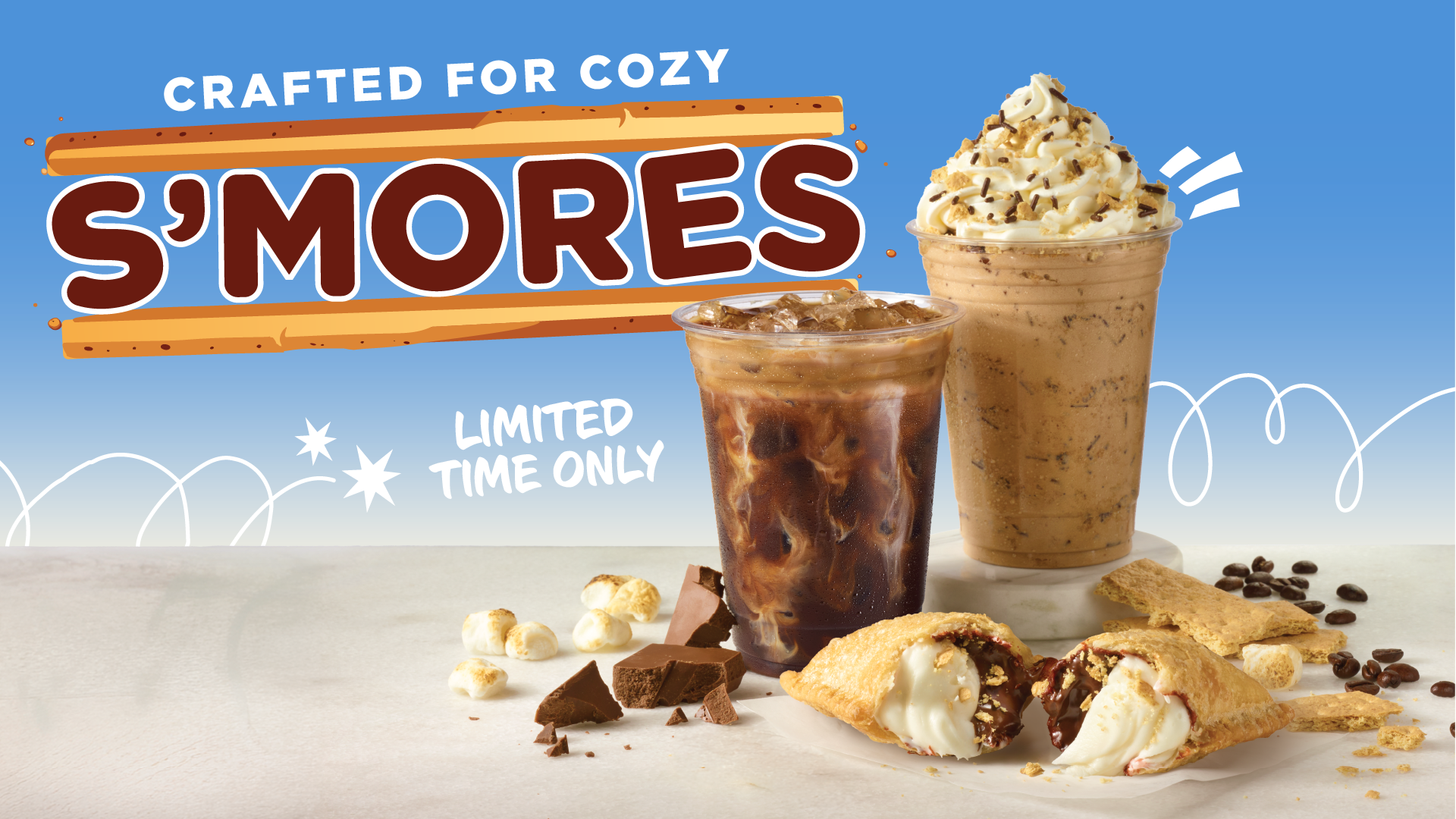 Image of the S'mores beverage and dessert items from Hardee's